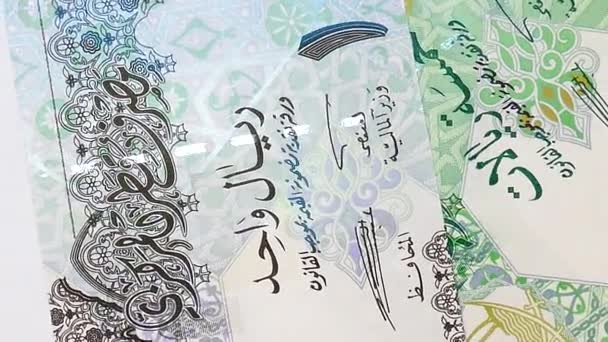 Katar Riyali banknotların arka plan. — Stok video