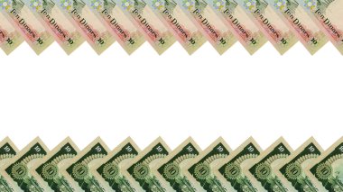 Kuveyt 10 Dinarı banknotlar çerçevesinde.