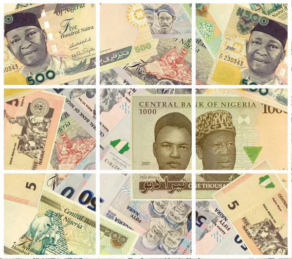 Naira banknotes collage — Stock Photo, Image