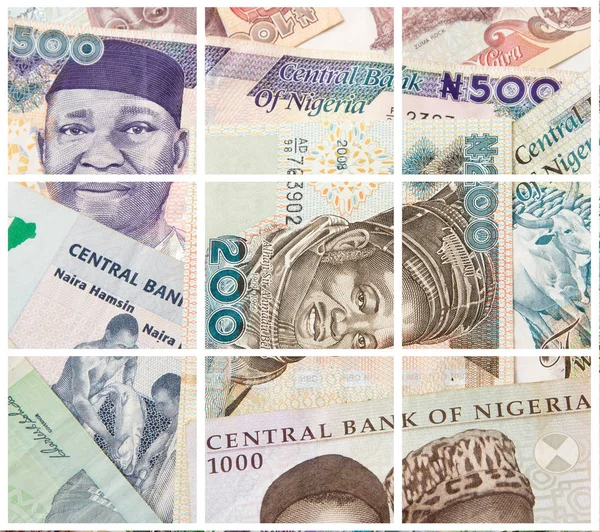 Collage de billetes de Naira — Foto de Stock