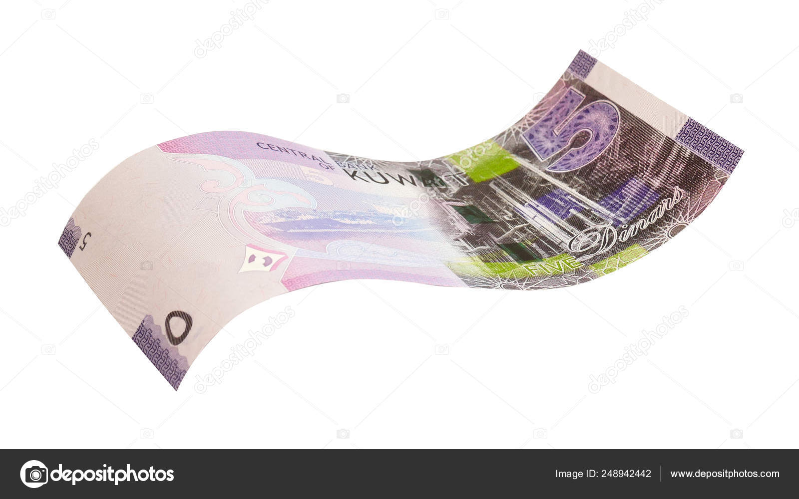 科威特5第纳尔钞票. ——图库图片© gsdonlin #248942442