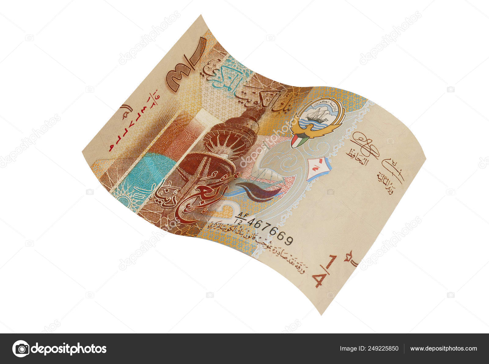 科威特四分之一第纳尔纸币. ——图库图片© gsdonlin #249225850