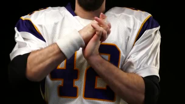 American Football Players hands — Stock Video