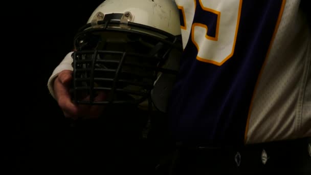 Helmet of American Football Player — Stock Video