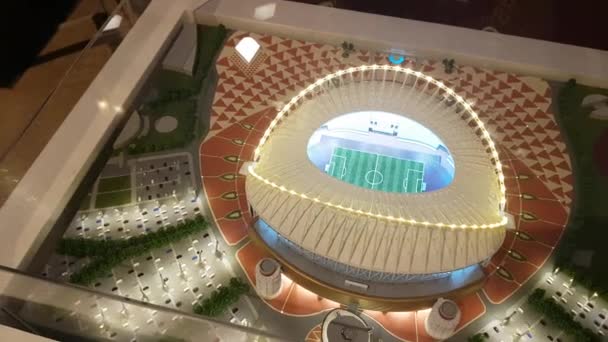 Model stadionu piłkarskiego pucharu świata 2022 — Wideo stockowe