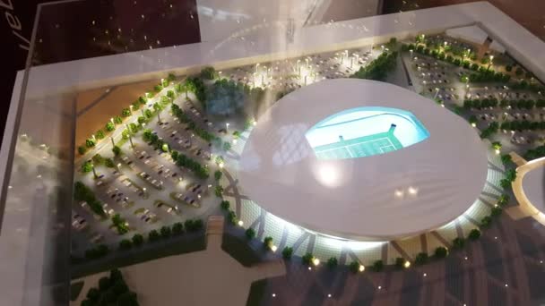 Model van het stadion voor Soccer World Cup 2022 — Stockvideo