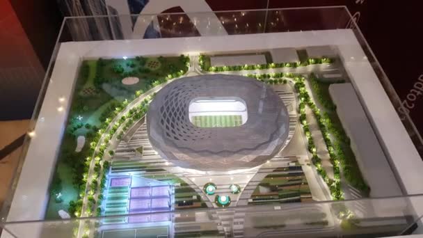 Model stadion untuk Piala Dunia sepak bola 2022 — Stok Video