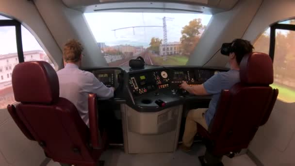 Moderno simulatore VR treno . — Video Stock