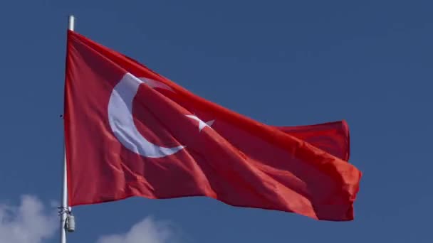 Flying Bandera de Turquía — Vídeos de Stock