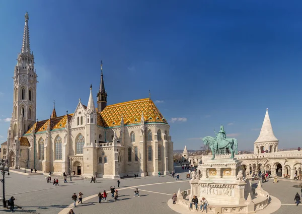 Budapest, Magyarország - 2018. március 22.: Mátyás templomra Budapesten. Egyik fő templom Magyarországon — Stock Fotó