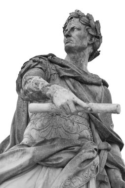 Roman emperor Julius Caesar statue isolated over white background clipart