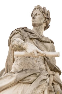 Roman emperor Julius Caesar statue isolated over white background clipart