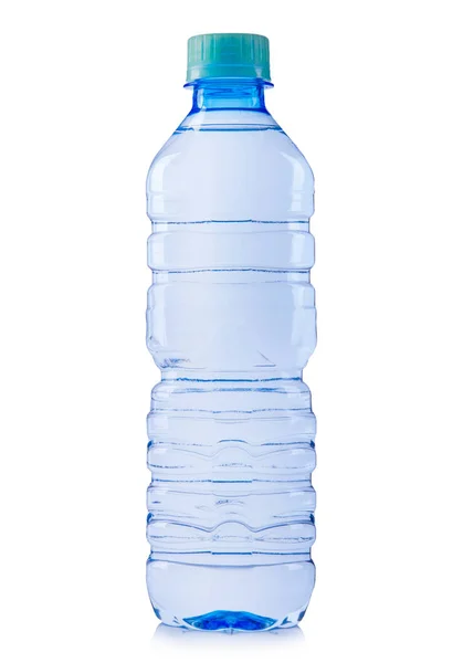 Primo Piano Una Bottiglia Plastica Sfondo Bianco — Foto Stock