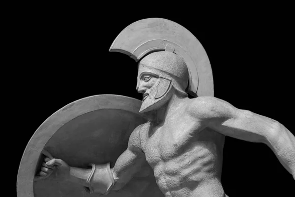 Roman statue of warrior in helmet — Stock Photo, Image