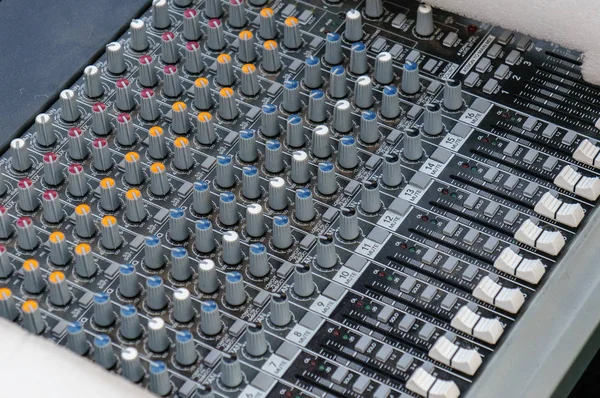 Professional studio equipment for sound mixing. Sound equalizer — Stock Photo, Image