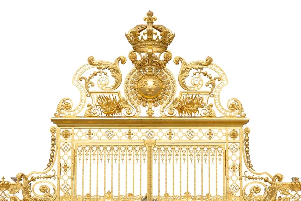 Isolierte goldene Tore zum Schloss von Versailles. Frankreich — Stockfoto