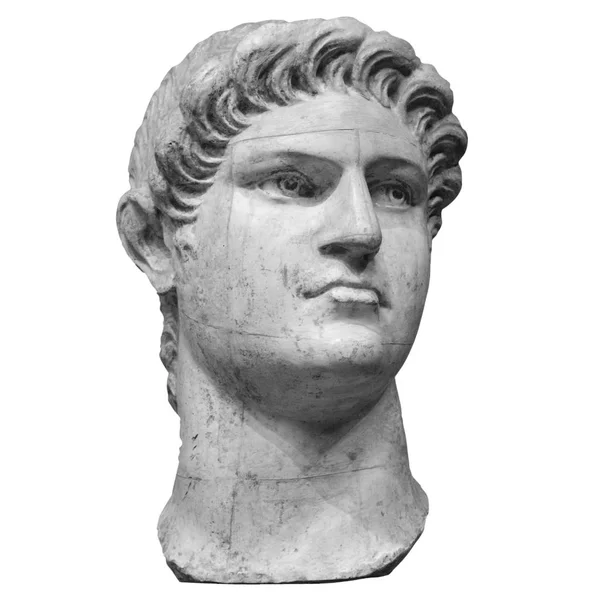 ローマ皇帝 Nero クラウディウス シーザー オーガスタス ゲルマ白い背景で隔離の肖像画 — ストック写真