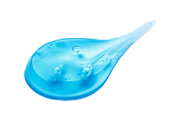 Kosmetische Creme Gel Texture Isoliert auf weißem Hintergrund. Nahaufnahme von grünen transparenten Tropfen Hautpflegeprodukt. Hohe Qualität — Stockfoto