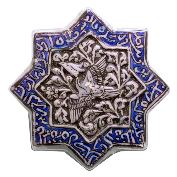 Amcient diseño estructural motivo islámico con emblema estrella para fondo textural. Azulejo árabe aislado sobre fondo blanco —  Fotos de Stock
