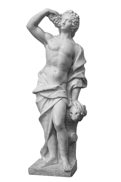 Statua di stagione autunno donna in stile antico circlet isolato su sfondo bianco Immagini Stock Royalty Free