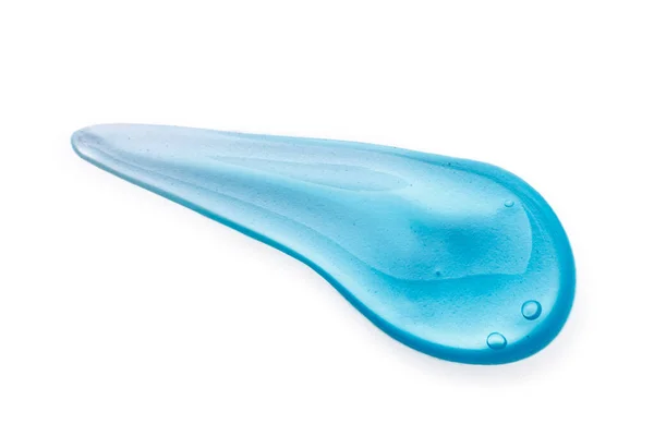 Kosmetische Creme Gel Texture Isoliert auf weißem Hintergrund. Nahaufnahme von grünen transparenten Tropfen Hautpflegeprodukt. Hohe Qualität — Stockfoto