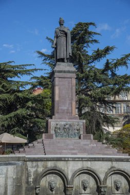 Anıt, şota Rustaveli, Ortaçağ Gürcü şair. Tiflis, Gürcistan. 