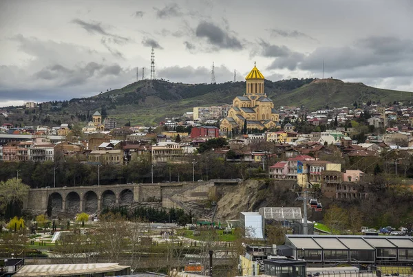 Tbilisi Georgia Março 2018 Vista Panorâmica Sobre Centro Cidade Tbilisi — Fotografia de Stock