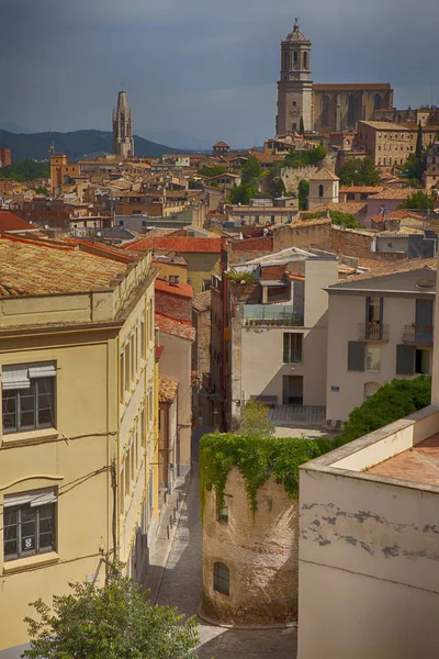 Vista Del Casco Antiguo Girona Cataluña España — Foto de Stock