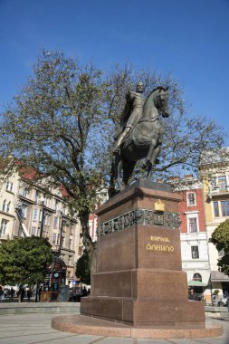Lviv / Ukrayna - 6 Ekim 2018: anıt Kral Danylo Halytsky