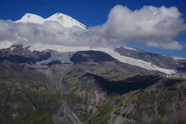 Elbruz Dağı Cheget Üzerinden Bir Bakış Kafkasya Rusya Federasyonu — Stok fotoğraf