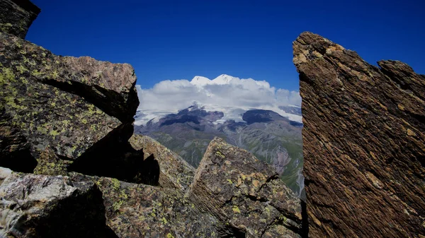 Άποψη Της Elbrus Από Όρος Cheget Καύκασο Ρωσική Ομοσπονδία — Φωτογραφία Αρχείου