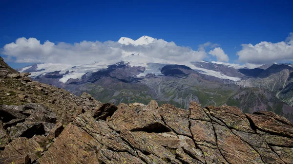 View Elbrus Mount Cheget Caucasus Russian Federation — Stock Photo, Image