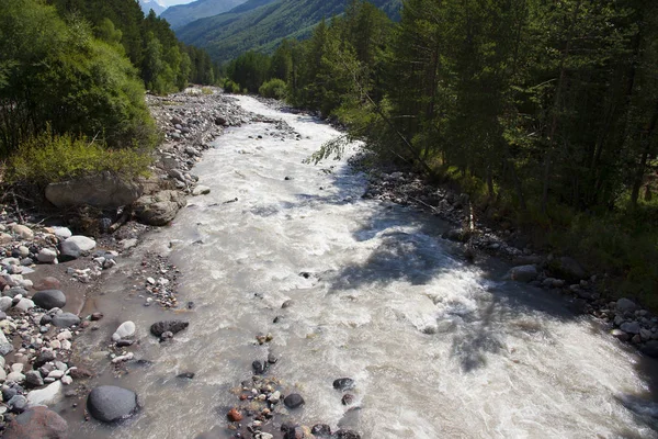 Rivière Baksan Dans Les Montagnes Caucase Kabardino Balkarie Russie — Photo