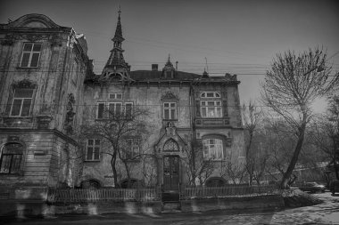 Lviv / Ukrayna - 12 Aralık 2014: Lviv şehir manzaralı