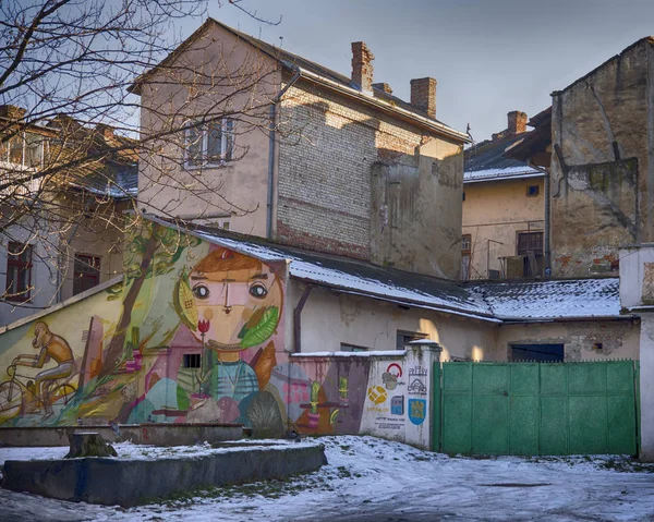 Lviv Ukraina December 2014 Lviv Gamla Stadsutsikt — Stockfoto