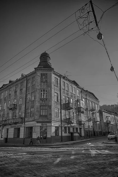Lviv Ukraina December 2014 Lviv Stadsutsikt — Stockfoto