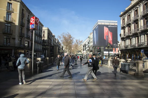 Barcelona Catalonië Spanje Januari 2019 Mensen Straten Van Barcelona — Stockfoto