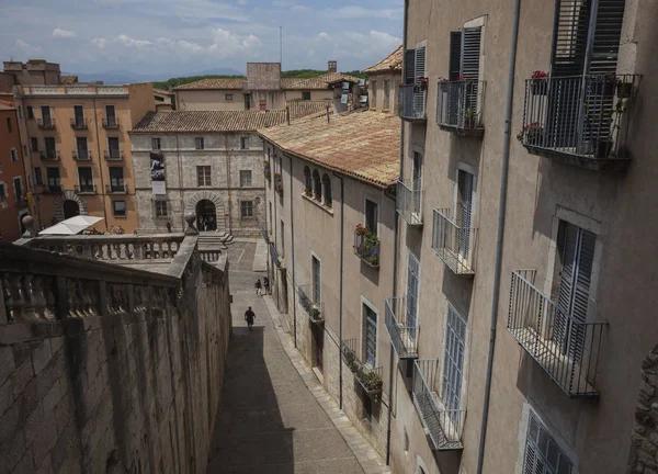 Pohled na staré město Girona — Stock fotografie