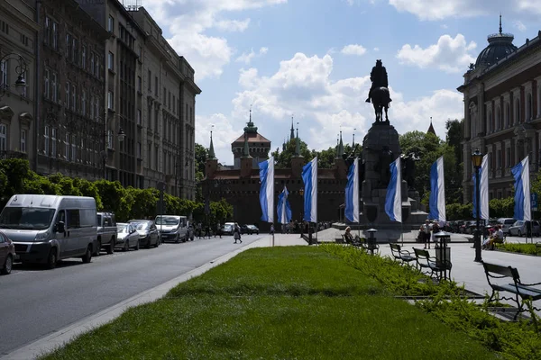 Plaza Jan Matejko en Cracovia — Foto de Stock