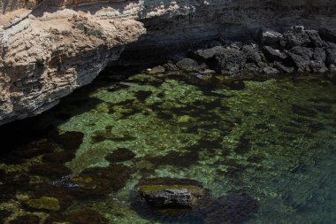 Karadeniz'de yaz manzarası. Tarkhankut Yarımadası, Kırım