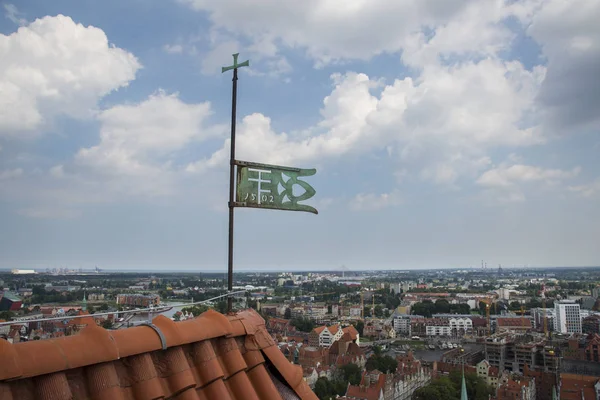 Vista aérea da cidade velha em Gdansk, Polônia — Fotografia de Stock