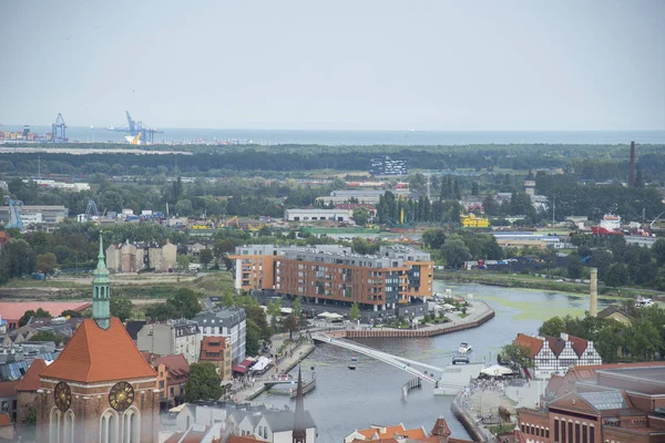 Vista aérea del casco antiguo de Gdansk, Polonia —  Fotos de Stock