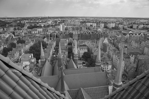 Vista aérea da cidade velha em Gdansk, Polônia — Fotografia de Stock