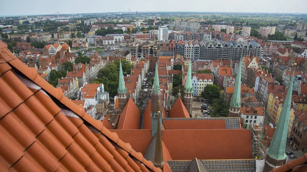 Вид с воздуха на старый город в Гданьске, Польша — стоковое фото