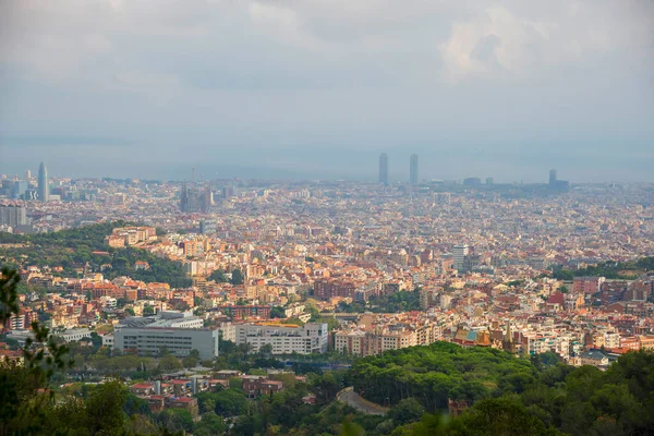 Vue Barcelone Dans Une Chaude Journée Été Espagne — Photo