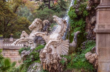 Parc de la Ciutadella 'daki çeşme. Barcelona 'daki Citadel Parkı