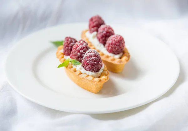Dessert Med Cottage Cheese Frukt – stockfoto