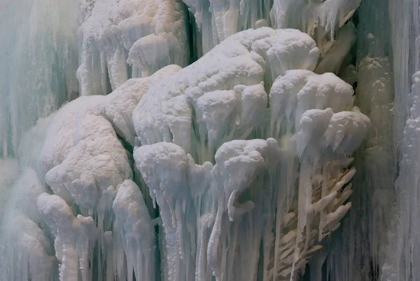 Frammento Una Cascata Congelata Chegem Repubblica Kabardino Balkaria Russia — Foto Stock