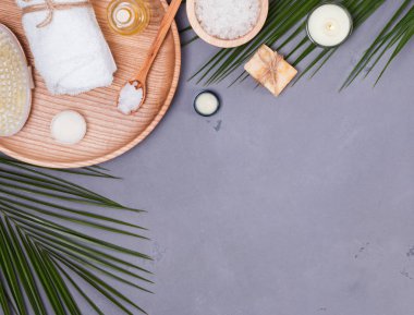 Spa temel gri arka plan üzerinde