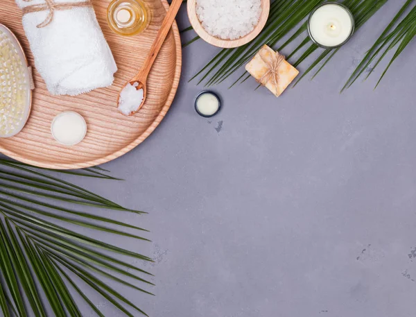 Spa temel gri arka plan üzerinde